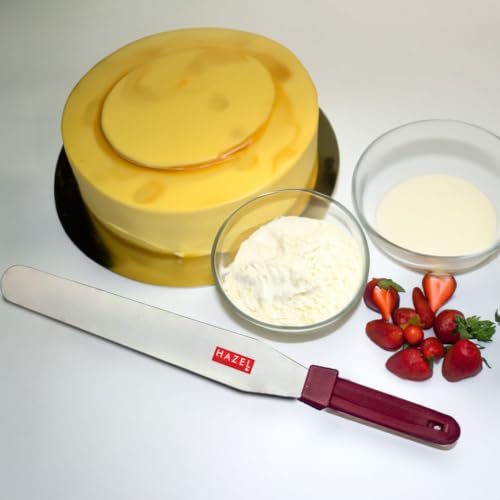 Image of HAZEL Stainless Steel Palette Knife 10 Inch | Cake Spatula for Icing, Cream Spreading and Baking