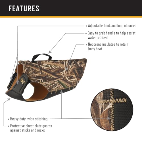 Browning Pet Vest, 5mm, Handle, Neoprene Vest 5mm Handle XLarge, Realtree MAX-5 (5mm), X-Large US by Browning - Image 2