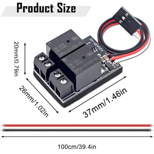 ZHUROUPU RC PWM Electronic Relay Switch 1 Channel 2-Ways 5-10V High Voltage Aircraft Remote Control Signal Relay Switch for DIY Rockets Model Camera Signal/Shutter with 24AWG Cable, K1 Switch