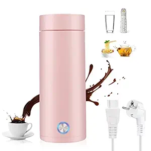 Supvox Electric Kettle For Travel 0.4 Litre Electric Kettle 304 Stainless Steel Portable Electric Kettle Multipurpose Thermos Cup For Milk, Tea, Leak-Proof Waterproof Electric Kettle,300 Watts