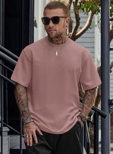 Image of Herberton Mens Oversized T-Shirts Heavyweight Stretch Thick Cotton Tee