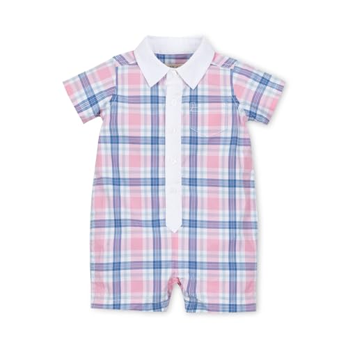 Image of Hope & Henry Layette Organic Cotton Woven Button Front Romper