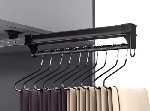 Tringle à penderie coulissante extensible 310mm noire pour petit placard d'entrée