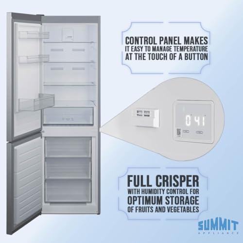 Summit 24" Bottom Freezer Refrigerator, Counter Depth Refrigerator- Freezer, Energy Star, Stainless Steel - FFBF124SSLHD (Left Hand Door) on Fridge.com