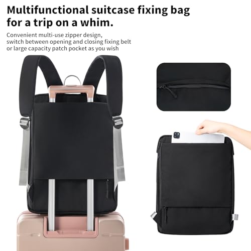 Travel Laptop Backpack, 18 Inch Lightweight Airy Waterproof Backpack, Durable Laptop Bookbag, Anti-Slip Compartments, Ideal for Travel, Work, School (Black)4