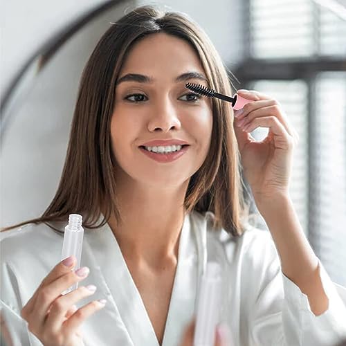 10Pcs Empty Mascara Tube and Wand, 5ml Clear Refillable Empty Mascara Tube Bottle with Eyelash Wand Portable DIY Eyelashes Mascara Cosmetic Container Bottle for Eyelash Growth Oil and More - Image 8