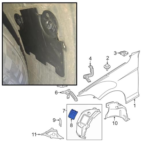 Cache d'accès au passage de roue avant X1 E84 pour réparer le pare-boue vide
