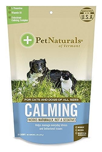 Pet Natural's of Vermont - Calming, Behavioral Support for Dogs and Cats, 30 Bite-Sized Chews