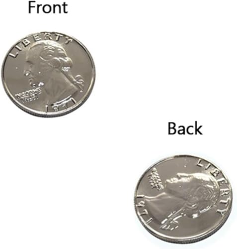 Miniatura 2 de ZQION Doble cara cuarto de dólar (cabezas) accesorios de mago trucos de magia divertidos juguetes de monedas de magia fáciles de hacer accesorios