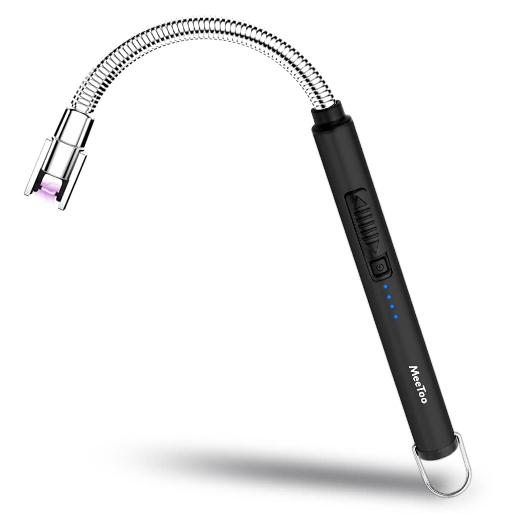 meetoo lighter, electric candle rechargeable usb lighter plasma arc for candle christmas birthday camping black