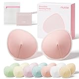 Nuliie Reusable Nursing Pads 14 Pack (7 Pairs), Contour Cup Shape for Better Coverage, Ultra Thin Breast Pads for Leaking Milk, Washable Breastfeeding Pads with Laundry Bag & Wet Bag