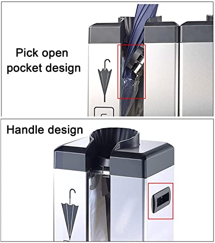 Macchina imballatrice automatica per ombrelli con ruote, supporto per dispenser in acciaio inox, include 500 sacchetti corti e 500 lunghi