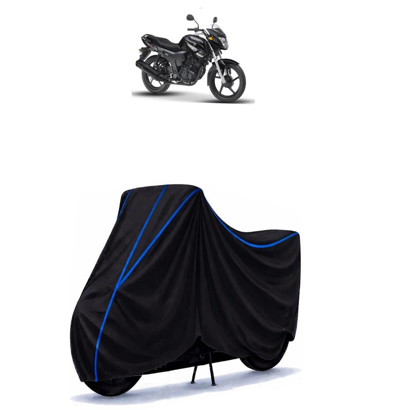 Image of SZ-RR X 150 Bike Cover Water Resistant Universal Motorcycle Rain | Heavy Duty UV Protection, Dust, Scratch Indoor Outdoor All Weather with Black Blue Piping Elastic