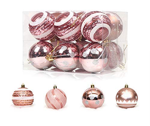 Ulalaza 60mm/2.36" Xmas Tree Balls Small Shatterproof Hanging Ball Christmas Decorations