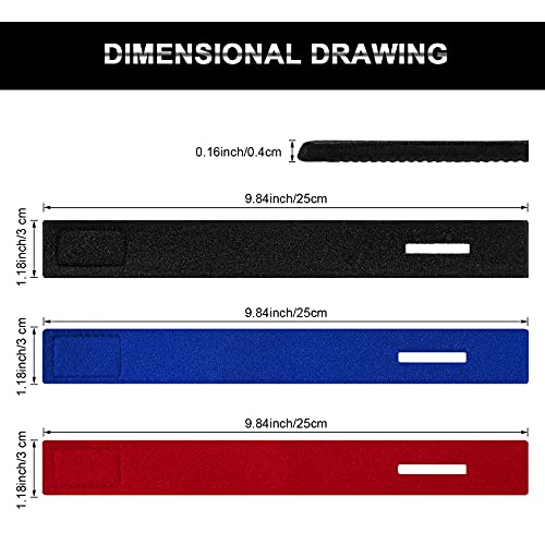 12 Fishing Rod Wrap Pole Straps Fishing Rod Belts Ties Stretchy Rod (Black, Red, Blue) #TOP1