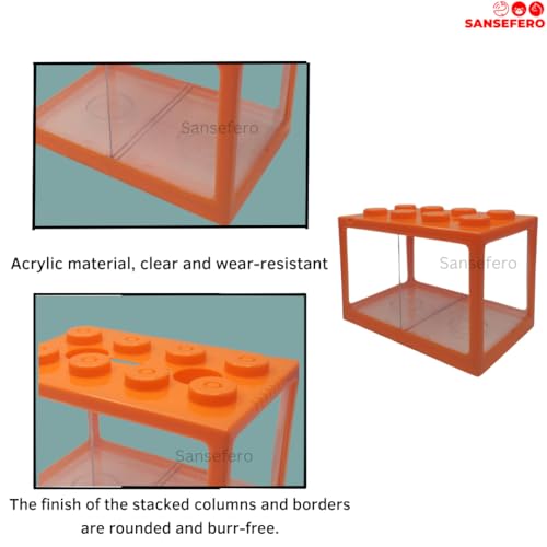 Image of Building Block Fish Tank for Double Betta Fish Tank and Mini Aquarium Tank for Small Fishes, Shrimps, Turtle, Betta etc. Large (YU-18) Random Colors