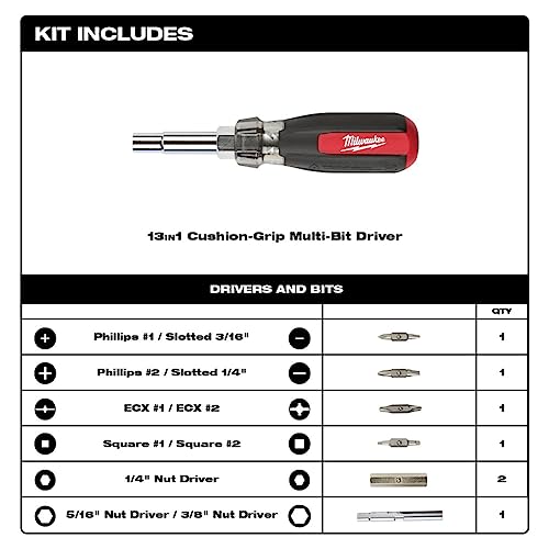 Milwaukee 13-In-1 Cushion Grip Screwdriv #TOP2