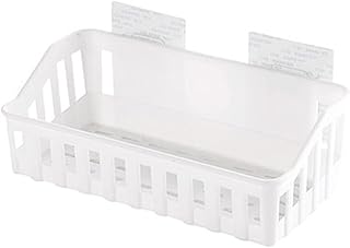 Półka prysznicowa, Puchar ssący Łazienka Półka kuchenna Szampon Uchwyt Kosmetyki Organizator Praktyczny Stojak Rack Wiszący Wiszący Narzędzie Koszykowym (Color : White)
