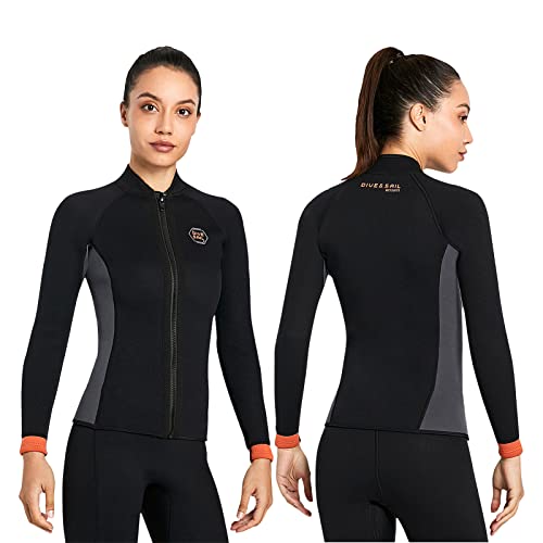 Damen Neopren Jacke 3mm - Langarm Rashguard Für Surfing & Schnorcheln