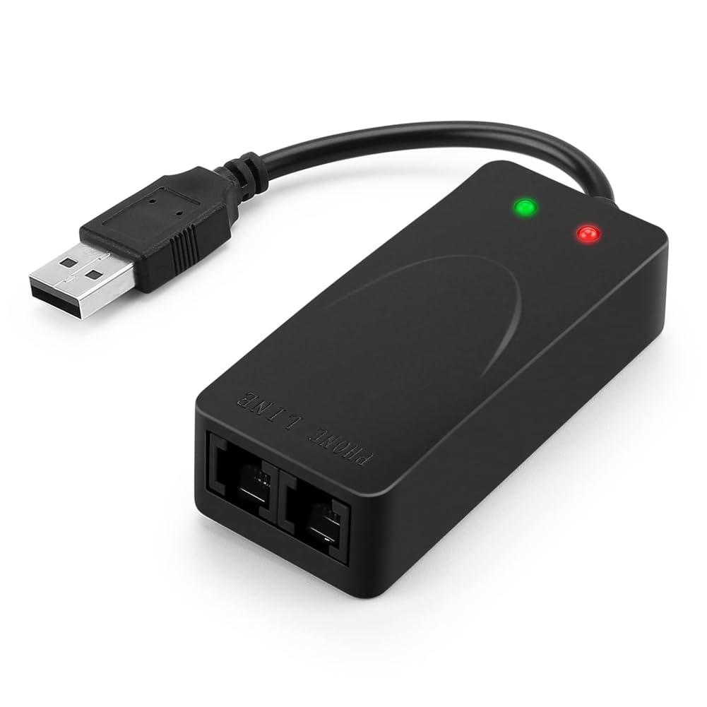 Módem de Fax USB de Doble Puerto USB2.0 56K V.92 V.90 Controlador de Módem Externo para Win 7 8 10 XP Recibir Enviar Fax en la Computadora