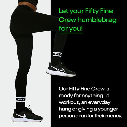 Image of Premium All Black Striped Crew Socks for Women, Athletic Gym & Running Socks for Women over 50, 50th Birthday Gifts for Her, Womens Sports Socks, One Size Fits Most