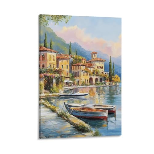 Toile Lac de Côme 40x60cm pour Habiller un Mur Vide de Salon
