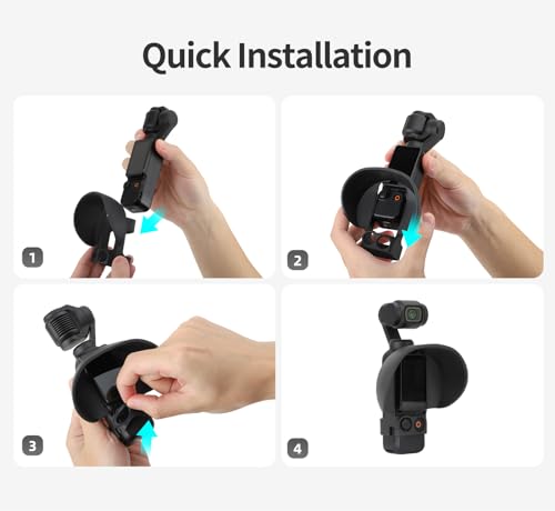 1PCS Screen Cover Case Compatible for DJI Osmo Pocket 3, Camera Lens Hood Protective Case Gimbal Cam Lens Cap Light Blocking Sunshade Protector Anti-Glare Handheld Camera Cover Lens Guard