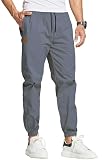 HCSS Jogger for Men Cargo Trousers Men Casual Sweatpants Elasticated Waist Drawstring Pants with Pockets(Denim Blue-L)
