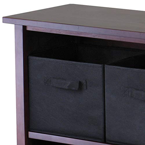 Winsome Capri Set Of 6 Foldable Black Fabric Baskets, 6 Small, #TOP4