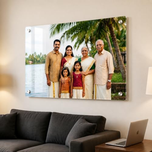 Image of Personalized Acrylic Photo Frame | Premium Crystal Clear Acrylic with HD UV Print | Custom Picture Frame for Home Decor, Wedding, Anniversary, Birthday & Gift Purposes (24x16)