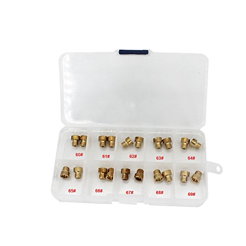Kipa 20Pcs Carburetor Main Jet Assortment Kit For Style Aed Barry Grant Quick Fuel Demon Avenger Carburetor 1/4"-32 Unf Unified Fine Thread 2Pcs Per 60# 61# 62# 63# 64# 65# 66# 67# 68# 69# #TOP5