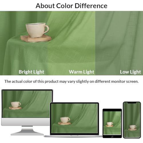Image of HOMEMONDE Sheer Curtains 10 Feet Long Door Cotton Curtain - One Piece Transparent Sheer Curtain for Light Filtering & Rich Look with Rod Pocket (120 Inches, Mint Green)