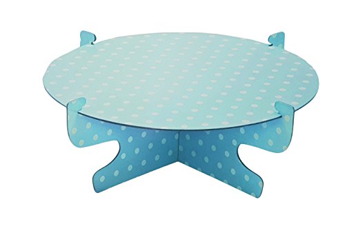 Takestop® Alzata Stand Azzurro Pois 31CM in
