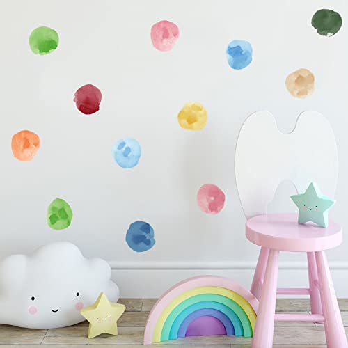 Rofarso 120 Decals 2.2'' Wine Red Watercolor Polka Dots Wall Decals Stickers Diy Removable Peel & Stick Wall Art Decorations Home Decor For Nursery Bedroom Living Room Playing Room #TOP2