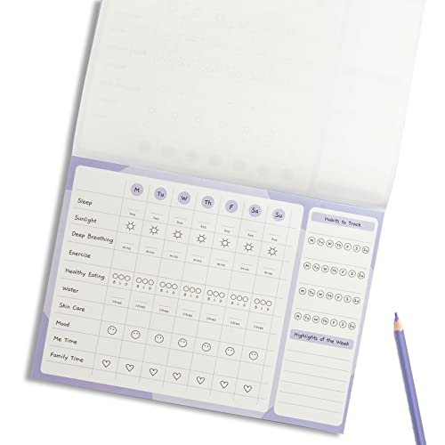 Image of The Journal Lab | Wellness Tracker Keep Your Wellness on Track | Habit Tracker, Mood Tracker | Selfcare Tool | 52 Tear-off Sheets