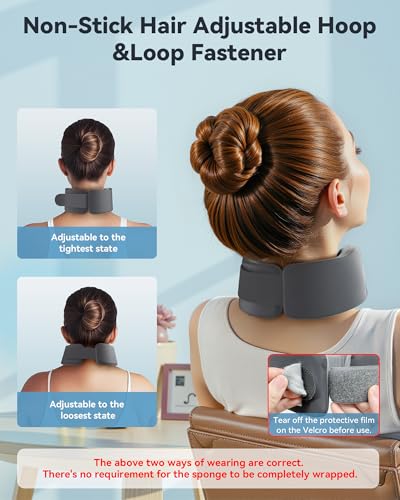 Image of Memory Foam Neck Brace for Sleeping, Neck Support Soft Cervical Collar Medium Size Fits Neck Circumference 13.78-16.54 inch (35-42 cm) Height 3.15-3.54 inch (8-9 cm)