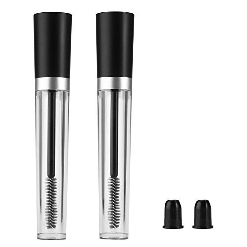 Frcolor 2 Pack Empty Mascara Tube with Eyelash Wand and Rubber Inserts Set