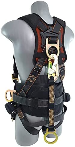 Image of Frontline ACEL18S D-Ring 18 inch | high-Tenacity Polyester Webbing Extension Lanyard | ANSI Z359.13 & OSHA Applicable (18 inch Extension Lanyard) Black