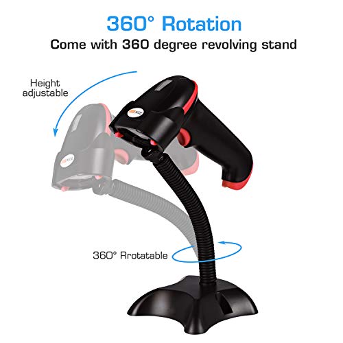 WoneNice Wireless 2D Barcode Scanner, Compatible with Bluetooth & 2.4GHz Wireless & Wired, Support Scan PDF417, QR and datamatrix Code for Computer, Tablet, iPhone, iPad, Android