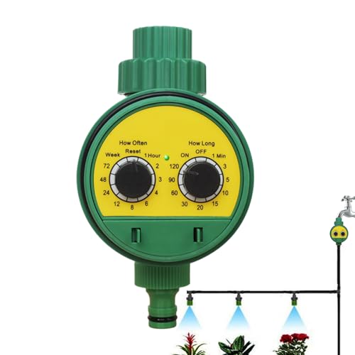 Programadores De Riego para Mangueras De Jardín - Herramienta De Programación para Irrigación Exterior | Temporizador De Riego Programable Impermeable con Dobles Mandos para Exterior: Paisajismo,
