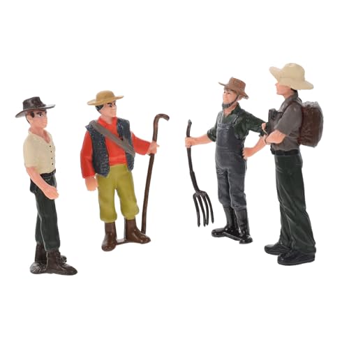 LRXIYODE 4 Piezas Figuras de Agrícolas Miniatura Realistas de Paisaje para Decoración Infantil y Regalo