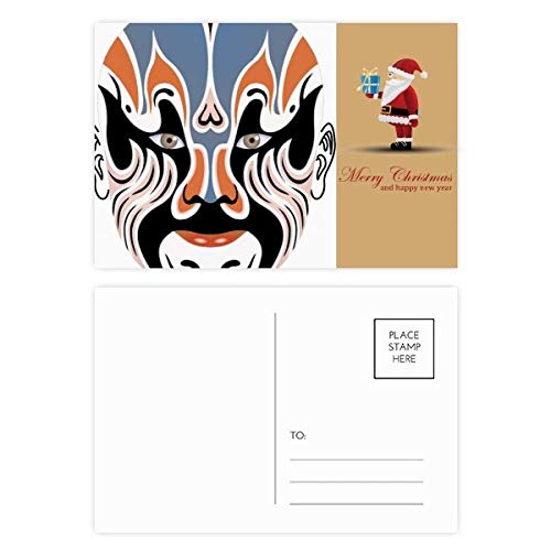 Masques faciaux colorés originaux Quluoyang, cartes postales de remerciement Père Noël de Pékin