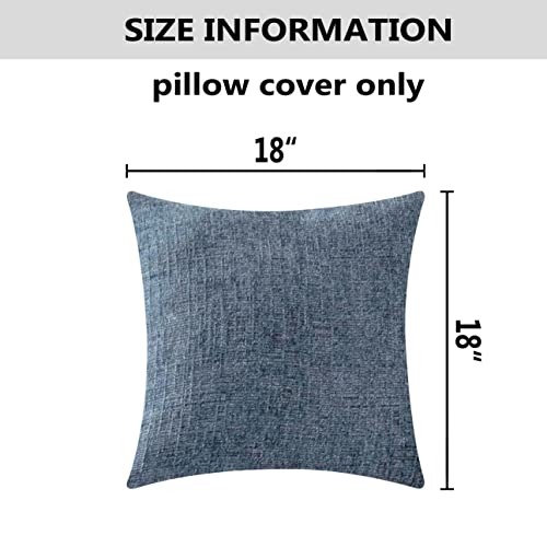 Home Brilliant Cushion Cover For Chair Decor Striped Plush Chenille Velvet Supersoft Handmade Decorative Pillowcase, Set Of 2, 18"X18"(45Cm), Jeans Blue #TOP4