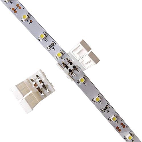 RUNCCI-YUN 3528 2835 8mm 2 Pin LED Strip Light Connector Kit, Includes 5 x Jumper Connector, 5 x LED Strip Connector Pigtail, 5 x L Shape Corner Connector, 2 x DC on Off Switch, 2 x gapless Connector