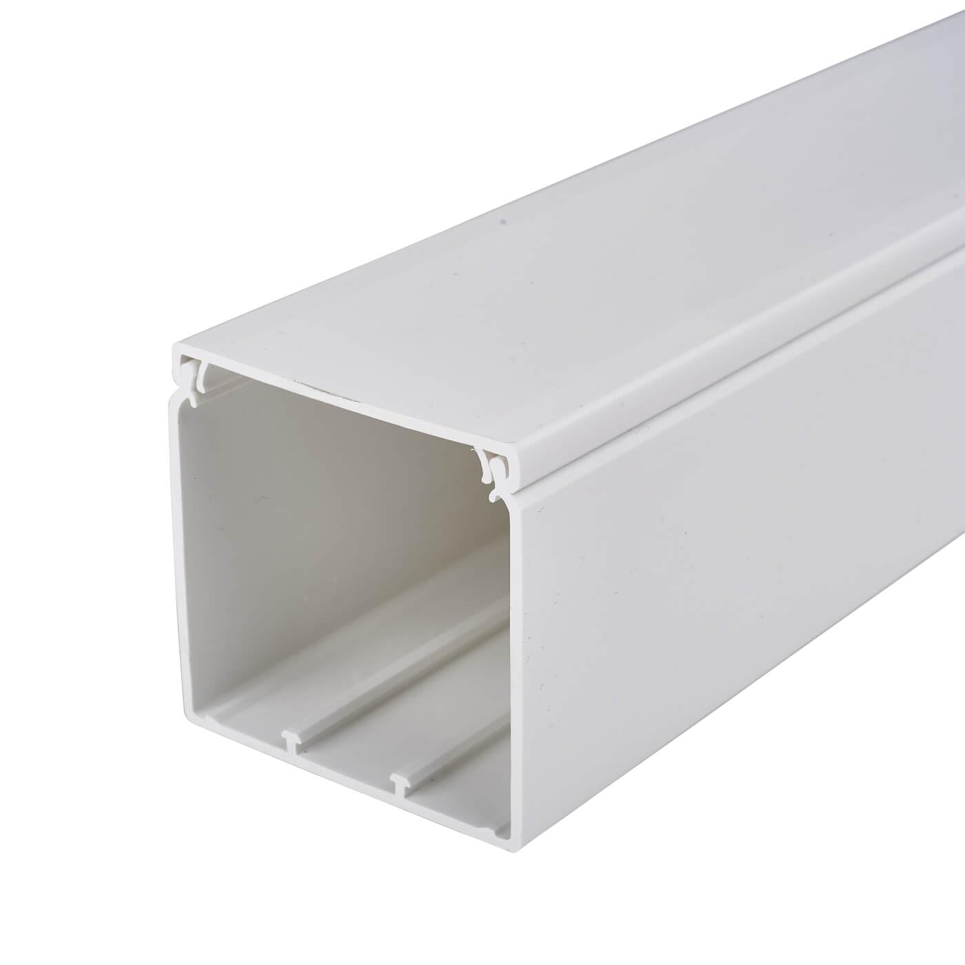 50mm x 50mm 2" x 2" PVC White Electrical Cable Cover Maxi Trunking + Bends (1mtr 50mm x 50mm Trunking)
