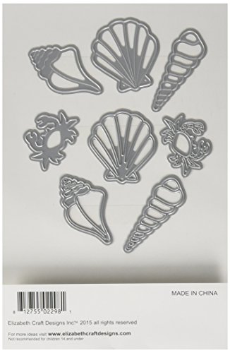 Elizabeth Craft Designs Metal Die Large Shells, 1.2-inch x 1.5-inch , ECD1146, Grey, 4.8x4.6x0.1 cm