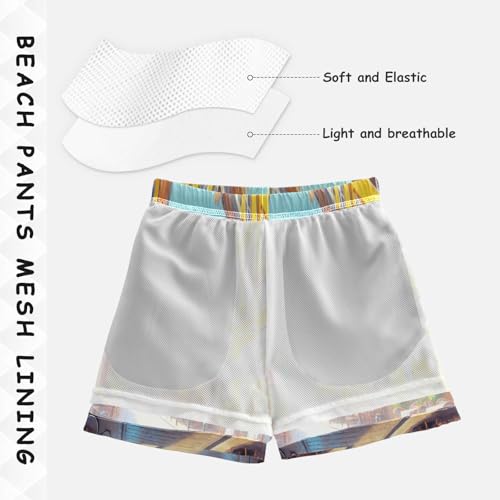 Street Romantic Flower Boys Swim Trunks Quick Dry Toddler Swimsuit Boy Swimwear Board Shorts Bathing Suits XS4