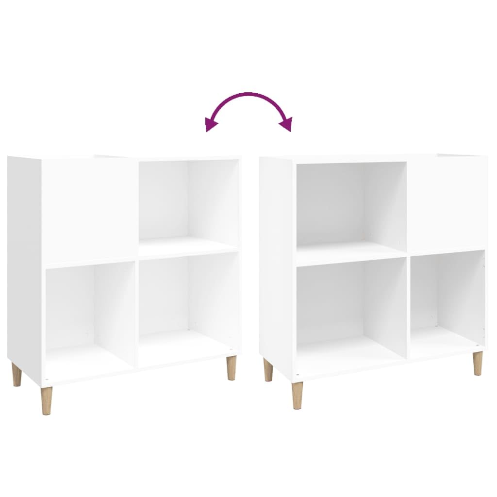 vidaXL Armadio a dischi Bianco 84,5x89 cm Legno di ingegneria