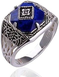 MagicbeanCaroline Vampire Diaries Ring Silver Ring Lapis Lazuli Women's Pure Silver Jewelry Wedding Engagement Ring (11)