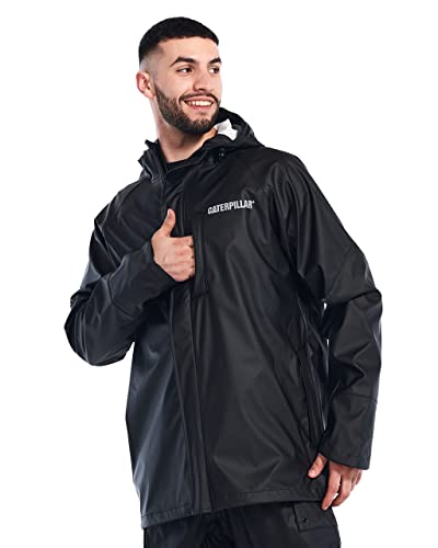 Caterpillar Men Longshore Waterproof Rain Jackets Featuring Welded Seams, Reinforced Forearms, and Zip Hand Pockets3